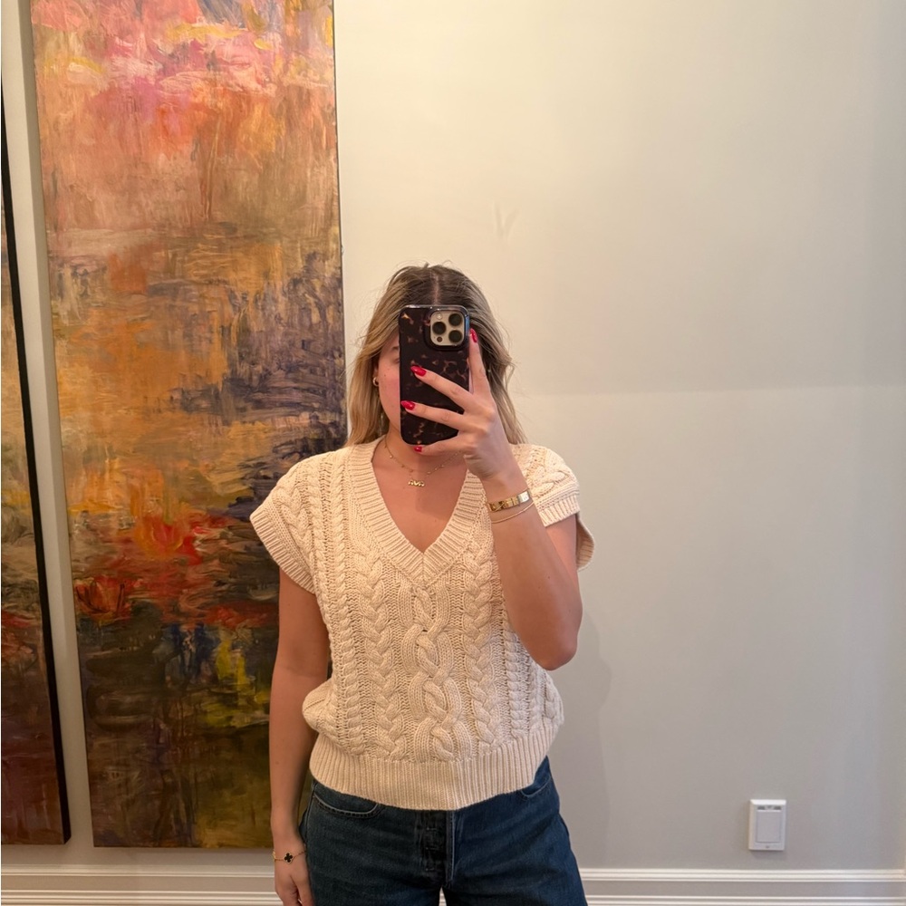 Chaser Cream Cable Knit Sweater Top